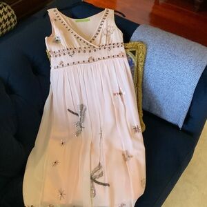 Chic Embellished Pink Midi Dress